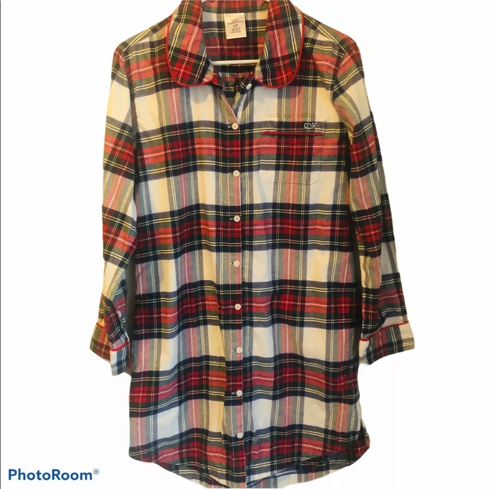 VINEYARD VINE'S Holiday Plaid Flannel Sleep Shirt H26